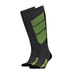 Шкарпетки Head Unisex Ski Graphic Kneehigh 2-pack 35-38 gray/black/green 791005001-817