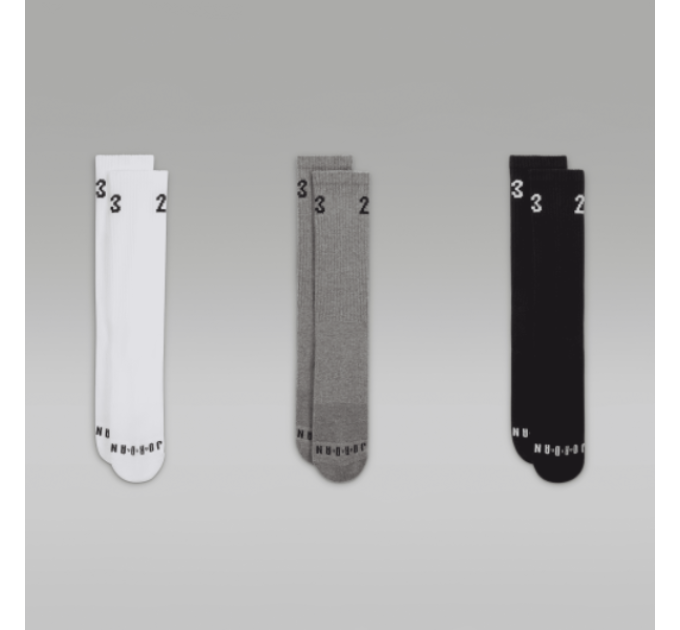 Чоловічі Шкарпетки JORDAN U J ESSENTIAL CREW 3PR - 144 Різнокольоровий 38-42 (7dDA5718-911 38-42)