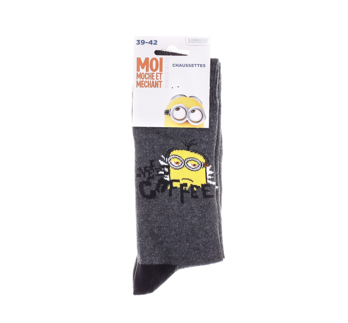 Шкарпетки Minions Minion Need Coffee 1-pack 43-46 light gray 93153667-7