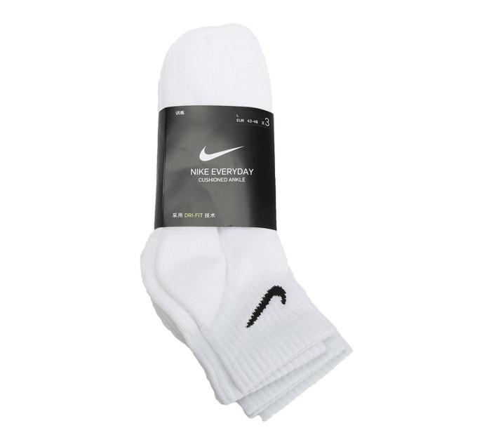 Шкарпетки Nike Everyday Cushion Ankle 3-pack 46-50 white SX7667-100