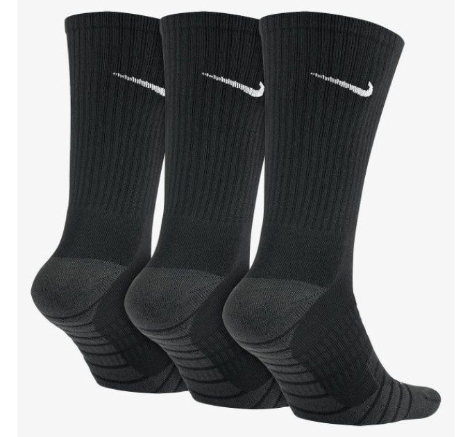 Чоловічі Шкарпетки Nike Evry Max Cush Crew 3-pack Чорний 46-50 (SX5547-010 46-50)