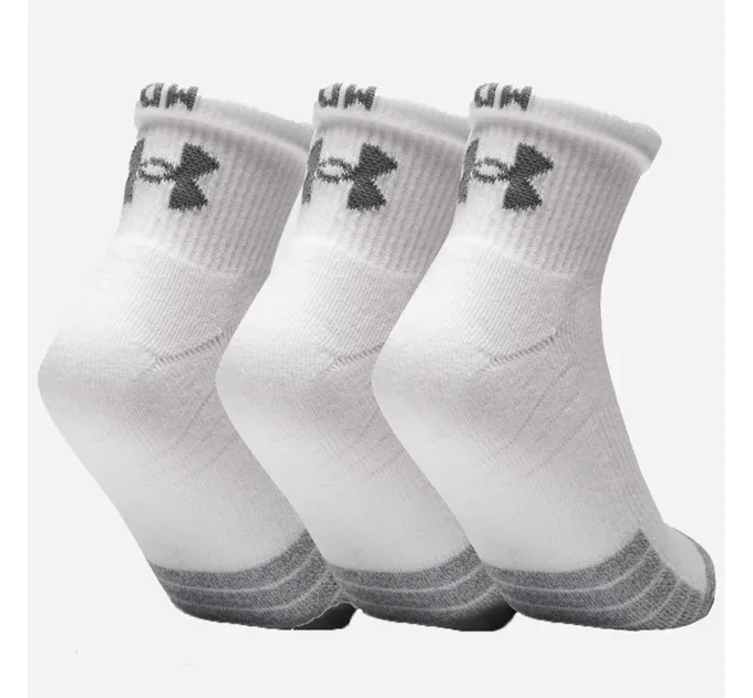 Шкарпетки UA Heatgear Quarter 3pk Білий 3 пари Уні L (1353262-100)