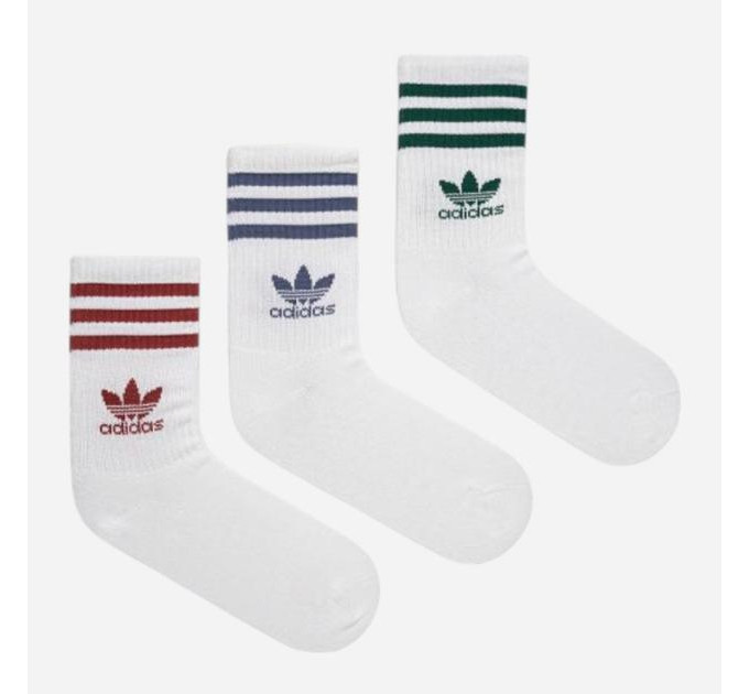 Шкарпетки Adidas CREW SOCK 3STR білий, червоний, зелений, синій Уні (40-42) JI9471 40-42