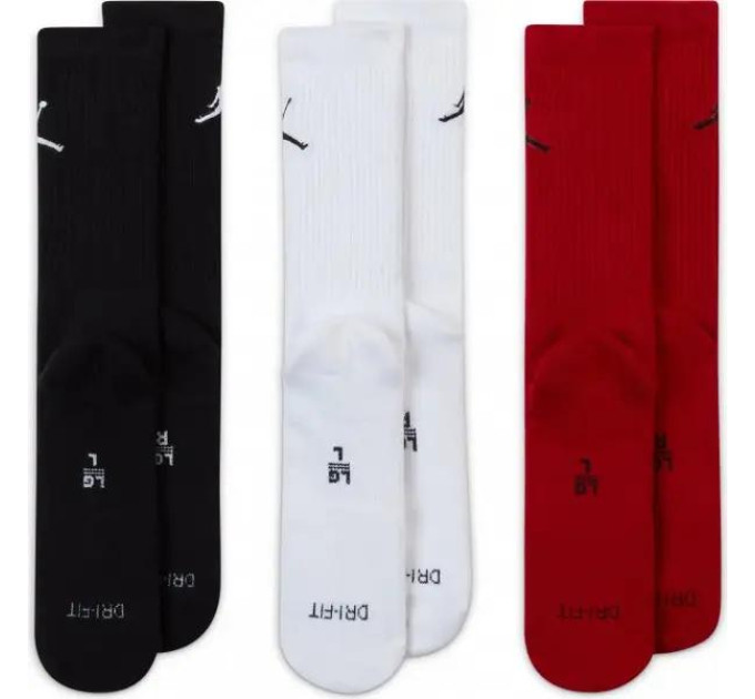 Чоловічі Шкарпетки JORDAN U J ED CUSH POL CRE 3PR 144 Різнокольоровий 42-46 (DX9632-902 42-46)