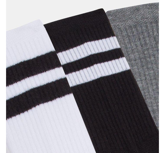 Чоловічі Шкарпетки UA Essential 6pk Crew Білий, Сірий, Чорний L (1387058-101 L)