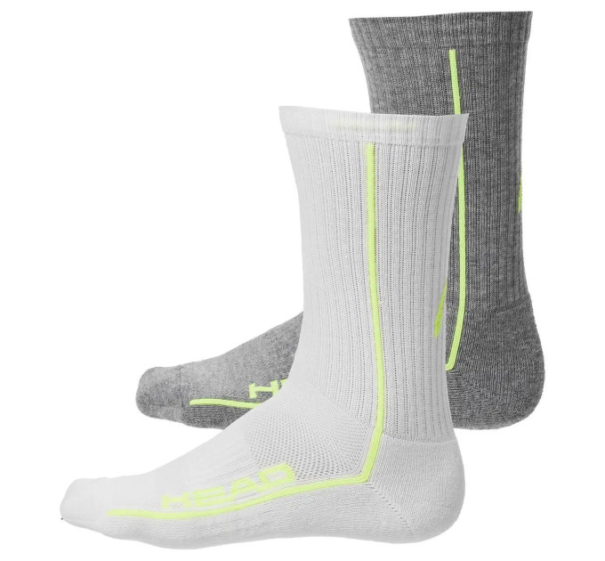 Чоловічі Шкарпетки Head ALL SPORTS PERFORMANCE CREW 2P сірий, білий Чол 43-46 701229020-004 43-46