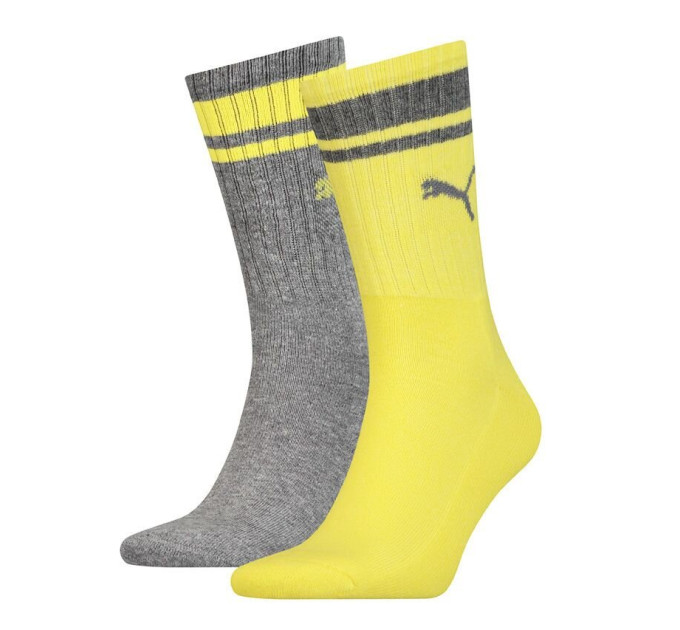 Шкарпетки Puma Unisex Crew Regular Stripe 2-pack gray/yellow — 261058001-003