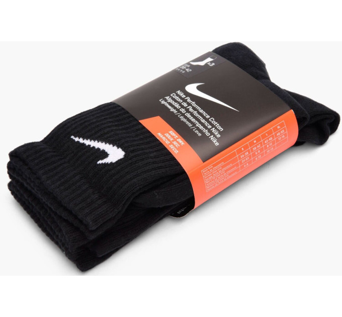 Шкарпетки Nike Lightweight Crew 3-pack black — SX4704-001
