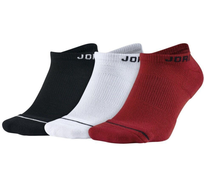 Шкарпетки Jordan Jumpman Everyday Max No Show 3-pack 34-38 black/white/red SX5546-011