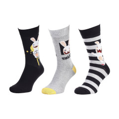 Шкарпетки Rabbids Invasion Rabbits + Hand Joints / Rabbit + Stripes / Rabbit Head 3-pack Чорний; Сірий 40-46 (93153362-1) Шкарпетки Rabbids Invasion Rabbits + Hand Joints / Rabbit + Stripes / Rabbit Head 3-pack Чорний; Сірий 40-46 (93153362-1)