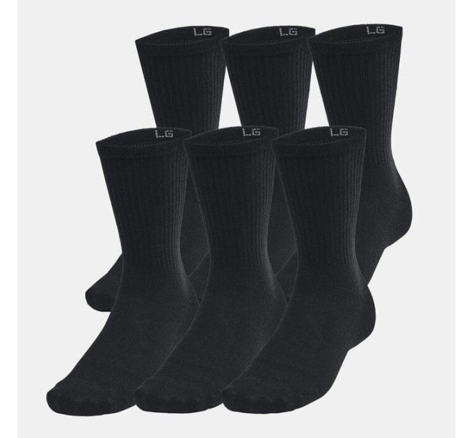 Чоловічі Шкарпетки UA Essential 6pk Crew Чорний L (1387058-001 L)