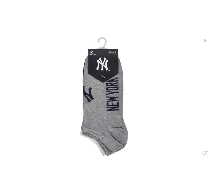 Шкарпетки New York Yankees Sneaker 3-pack 35-38 black/white/gray 15100004-1003