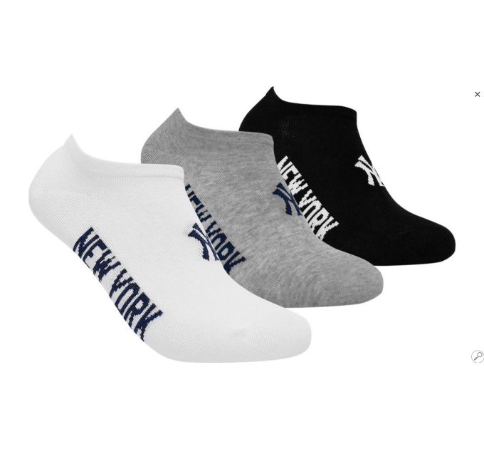 Шкарпетки New York Yankees Sneaker 3-pack 35-38 black/white/gray 15100004-1003