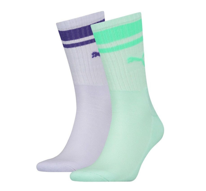 Шкарпетки Puma Unisex Crew Regular Stripe 2-pack light purple/light green — 261058001-004