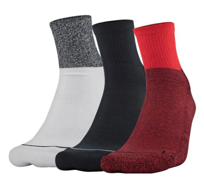 Шкарпетки UA Men's Phenom QTR Білий, Червоний, Чорний Чол M 3 пари 36-41 (1329352-600)