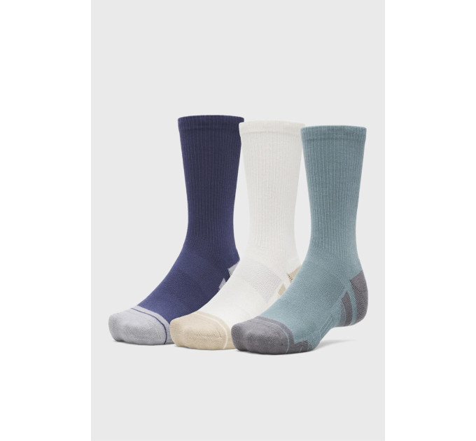 Чоловічі Шкарпетки UA Performance Tech 3pk Crew синій, бежевий, бірюзовий Унісекс MD 1379512-587 MD