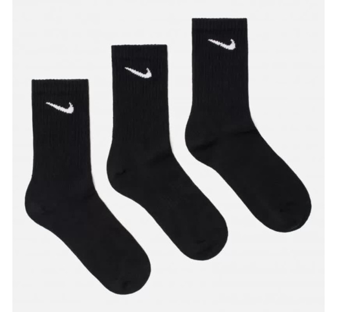 Шкарпетки Nike Everyday Lightweight Crew 3-pack black — SX7676-010