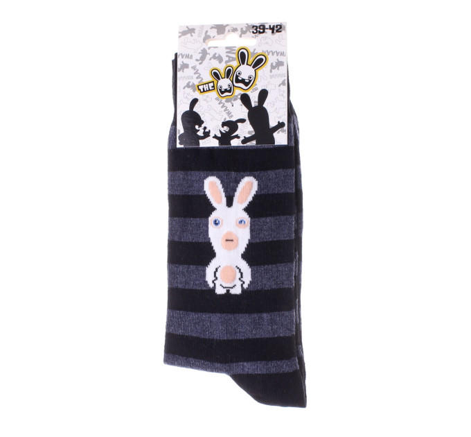 Шкарпетки Rabbids Invasion Rabbits And Stripes 1-pack Чорний 39-42 (93153261-4)