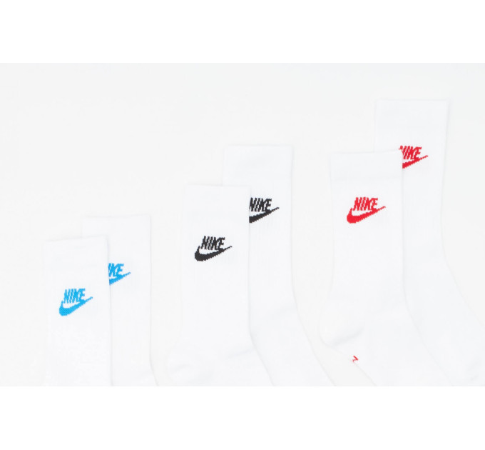 Шкарпетки Nike Nsw Everyday Essential Cr 3-pack 34-38 white/multicolor DX5025-911