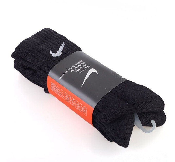 Шкарпетки Nike Value Cotton Crew 3-pack 34-38 black SX4508-001