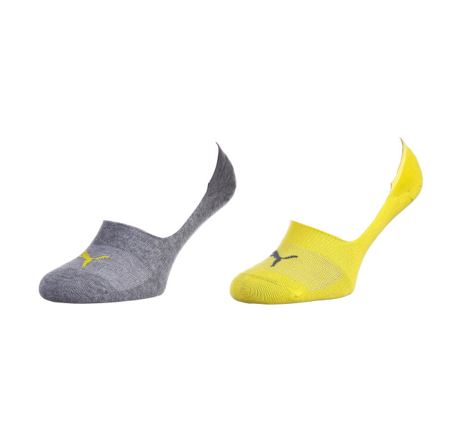 Шкарпетки Puma Footie Unisex 2-pack 39-42 gray/yellow 141011001-003
