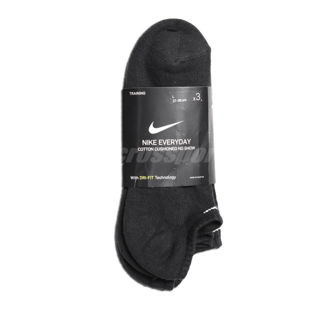Шкарпетки Nike Everyday Cushion No Show 3-pack black — SX7673-010