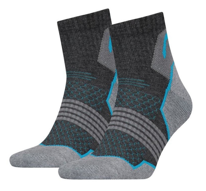 Шкарпетки Head HIKING QUARTER 2P UNISEX Синій; Сірий 39-42 (701219909-004)