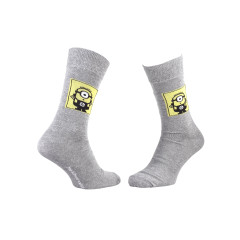 Шкарпетки Minions Minion In Square 1-pack 39-42 light gray 93153667-6 Шкарпетки Minions Minion In Square 1-pack 39-42 light gray 93153667-6