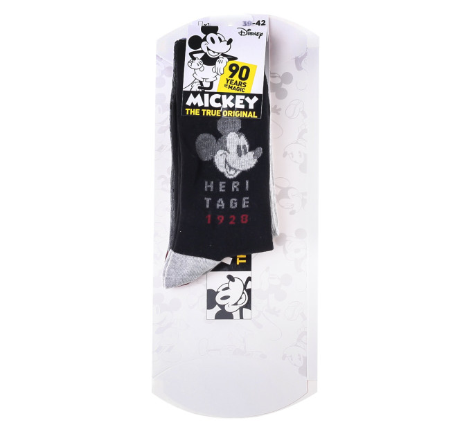 Шкарпетки Disney Mickey Writing In Mickey / Mickey All Over / Head Mickey 1 928 3-pack 43-46 gray-black 93154162-1