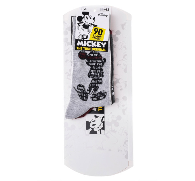 Шкарпетки Disney Mickey Writing In Mickey / Mickey All Over / Head Mickey 1 928 3-pack 43-46 gray-black 93154162-1
