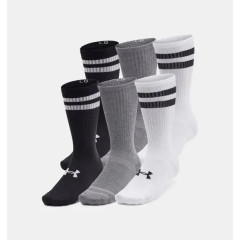 Чоловічі Шкарпетки UA Essential 6pk Crew Білий, Сірий, Чорний S (1387058-101 S)