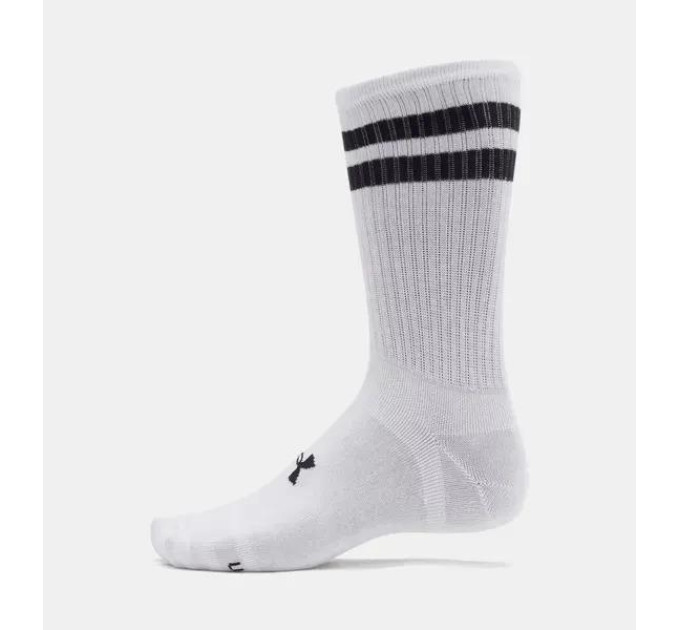 Чоловічі Шкарпетки UA Essential 6pk Crew Білий, Сірий, Чорний S (1387058-101 S)