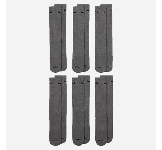 Чоловічі Шкарпетки Nike U NK ED PLS CSH CRW 6PR - 132 Сірий Чол 38-42 SX6897-065 38-42