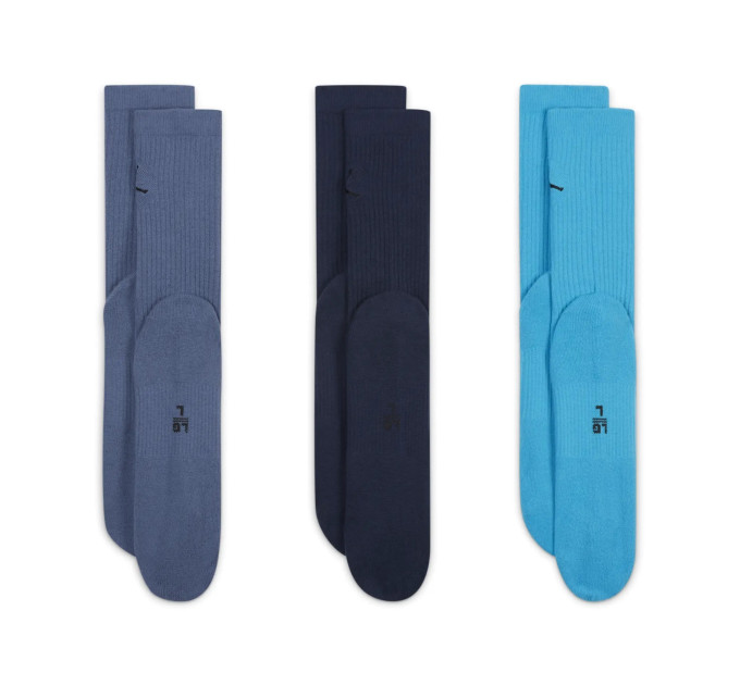 Чоловічі Шкарпетки Nike U J ED CUSH POLY CREW 3PR 144 синій, темно-синій, блакитний Уні 38-42 DX9632-907 38-42