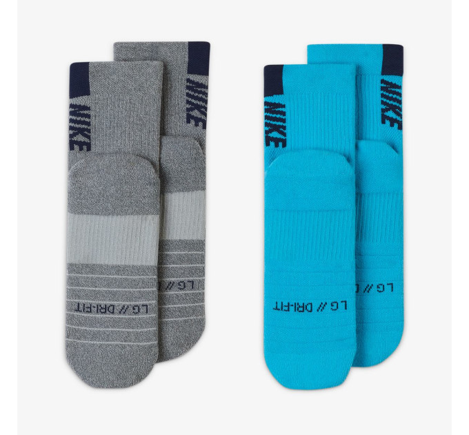 Шкарпетки Nike Multiplier Running Ankle 2-pack 34-38 grayblue SX7556-923
