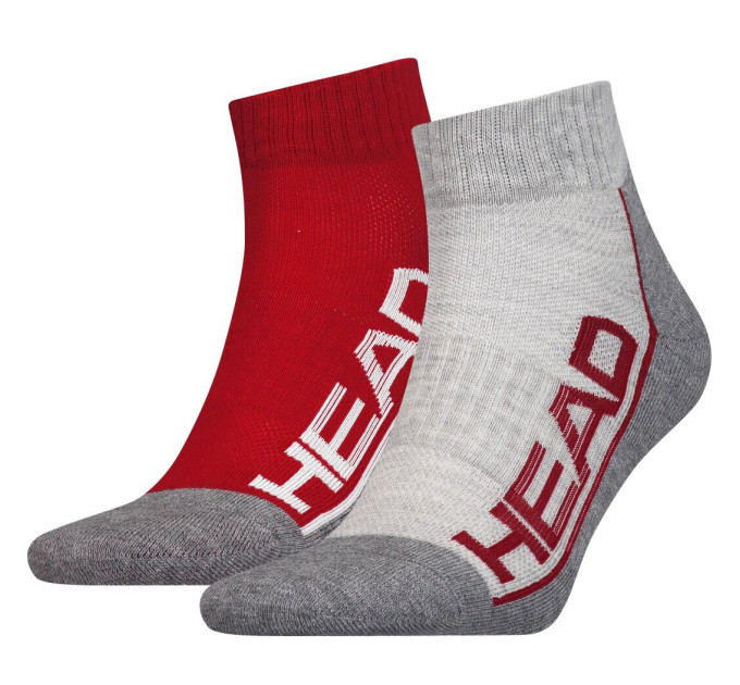 Шкарпетки Head Performance Quarter Unisex 2-pack 35-38 gray/red 791019001-070