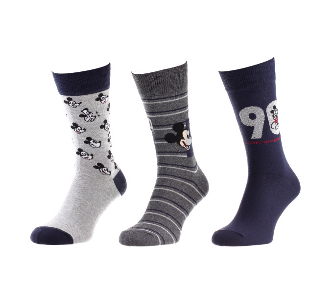 Шкарпетки Disney Mickey 90 Years Of Imagination / Head Mickey 90 Ans / All Over Head Of Mickey 3-pack 39-42 blue/gray 93154162-2