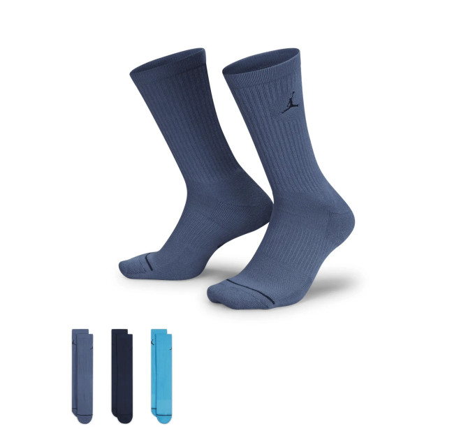 Чоловічі Шкарпетки Nike U J ED CUSH POLY CREW 3PR 144 синій, темно-синій, блакитний Уні 46-50 DX9632-907 46-50