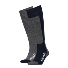 Шкарпетки Head Unisex Ski Kneehigh 2-pack 35-38 gray/black 791003001-277 Шкарпетки Head Unisex Ski Kneehigh 2-pack 35-38 gray/black 791003001-277