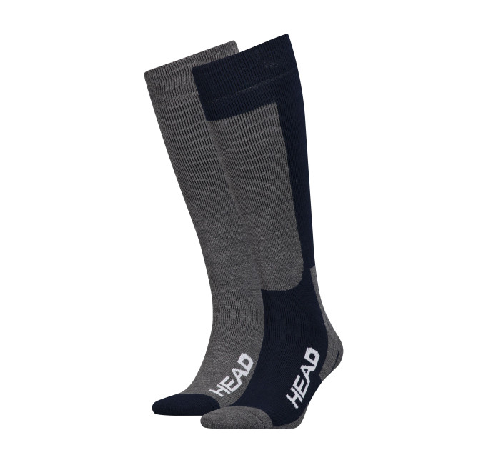 Шкарпетки Head Unisex Ski Kneehigh 2-pack 35-38 gray/black 791003001-277 Шкарпетки Head Unisex Ski Kneehigh 2-pack 35-38 gray/black 791003001-277