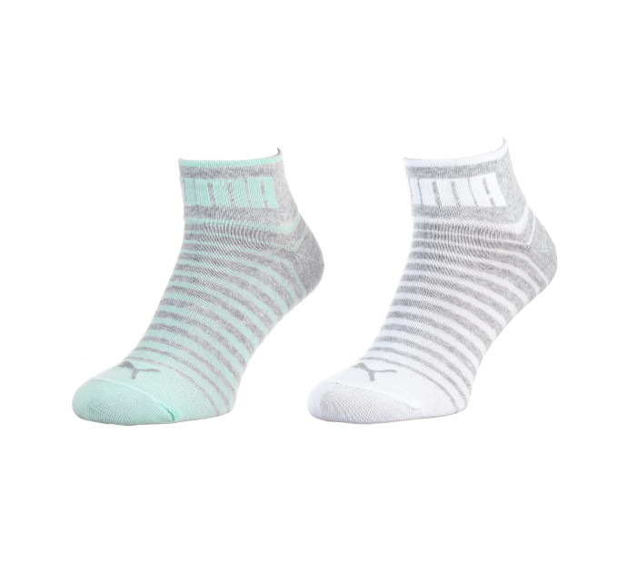 Шкарпетки Puma Unisex Quarter 2-pack 39-42 gray/white 101002001-025