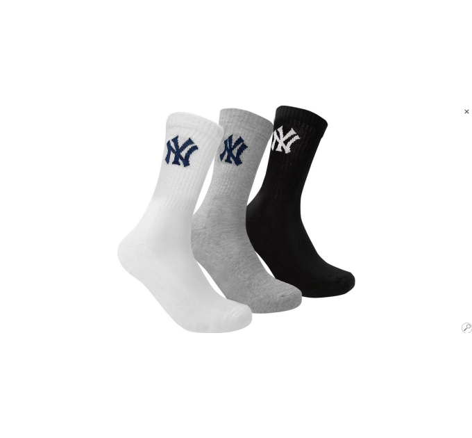 Шкарпетки New York Yankees Crew 3-pack 35-38 black/white/gray 15100002-1003