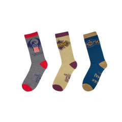 Шкарпетки Fantastic Beasts Macusa 3-pack 36-40 gray/mustard/blue