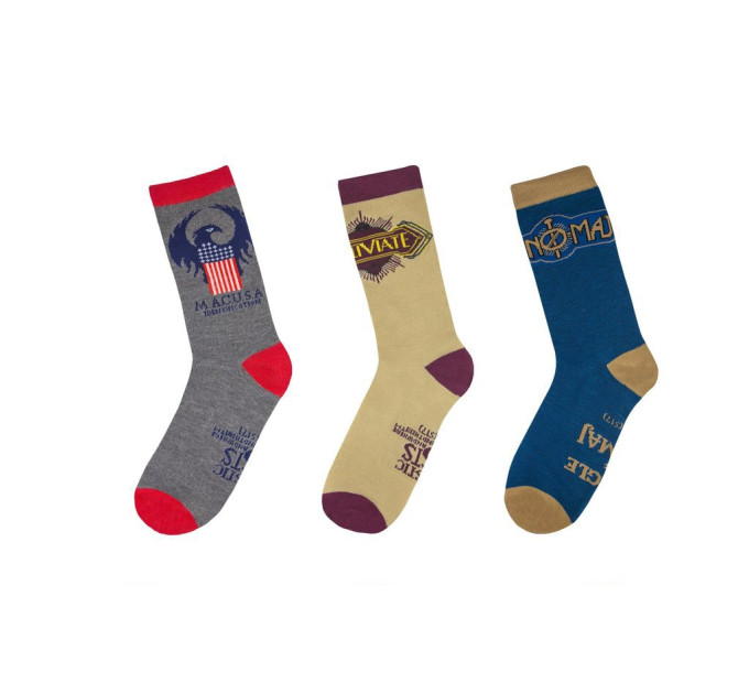 Шкарпетки Fantastic Beasts Macusa 3-pack 36-40 gray/mustard/blue