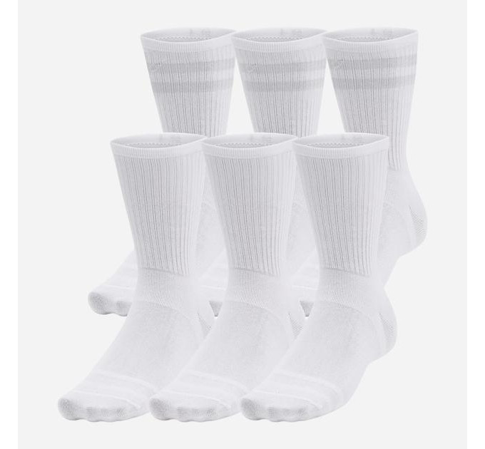 Чоловічі Шкарпетки UA Essential 6pk Crew білий Уні MD 1387058-100 MD Чоловічі Шкарпетки UA Essential 6pk Crew білий Уні MD 1387058-100 MD