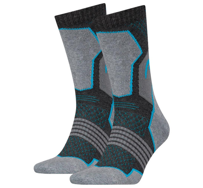 Шкарпетки Head HIKING CREW 2P UNISEX Синій; Сірий 39-42 (701219910-004)
