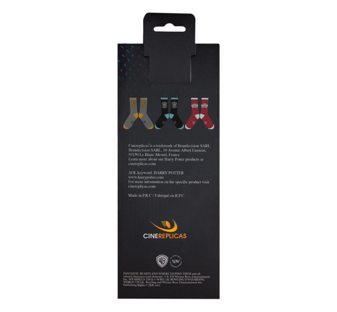 Шкарпетки Fantastic Beasts Newt Scamander 3-pack 36-40 red/black/gray