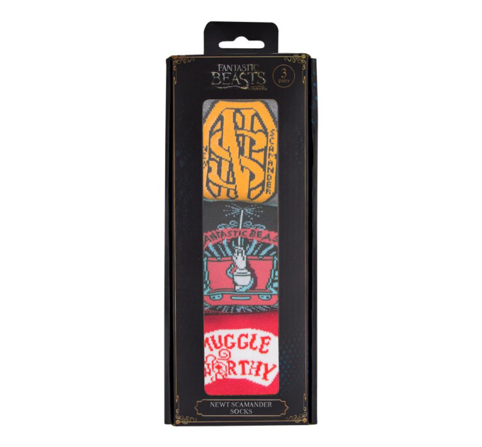 Шкарпетки Fantastic Beasts Newt Scamander 3-pack 36-40 red/black/gray