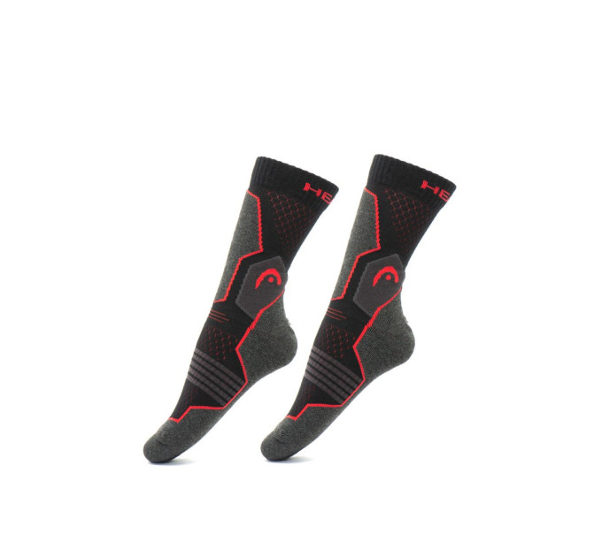 Шкарпетки Head Hiking Crew Unisex 2-pack 35-38 black/red 781001001-232