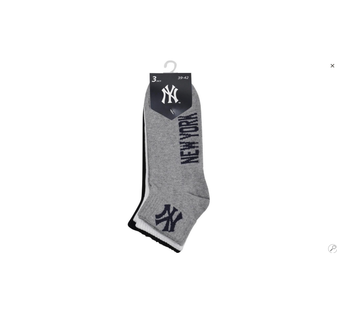 Шкарпетки New York Yankees Quarter 3-pack 43-46 black/white/gray 15100003-1003